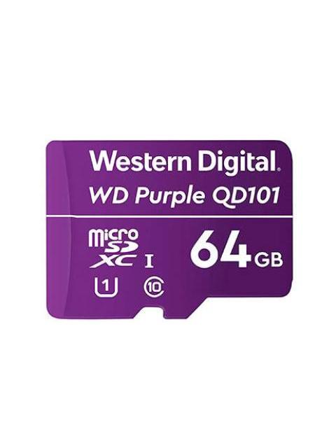 MEMORIA FLASH WESTERN DIGITAL WD PURPLE SC QD101 64GB MICROSDHC CLASE 10