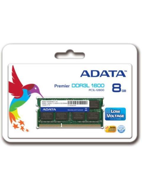 MEMORIA RAM ADATA DDR3L PREMIER 1600MHZ 8GB CL11 SO-DIMM 1.35V - ¡COMPRA $500 PESOS EN PRODUCTOS ADATA Y PARTICIPA PARA GANAR UN DISCO DURO EXTERNO ADATA!
