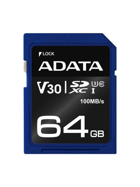 MEMORIA SD ADATA PREMIER PRO V30 64 GB 100 MB-S 80 MB-S AZUL CLASE 10