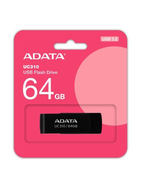MEMORIA USB ADATA UC310 64GB USB 3.2 LECTURA 100 MB-S NEGRO
