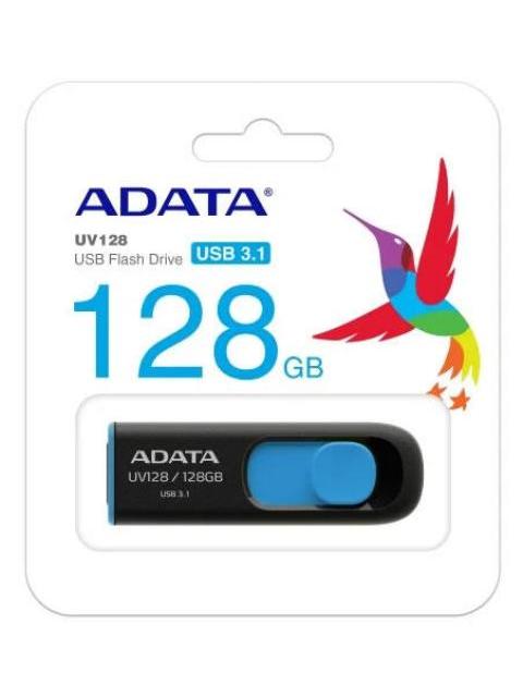 MEMORIA USB ADATA UV128 NEGRO 128 GB USB 3.2 (RETROCOMPATIBLE CON 3.0 Y 2.0) 100 MB-S 40 MB-S