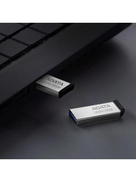 MEMORIA USB DE 256GB UR350 3.2 GEN 1 (RETROCOMPATIBLE 3.0 Y 2.0) DISENO ELEGANTE SIN TAPA. COLOR METALICO NEGRO. UR350256GRSR-BK - Image 6