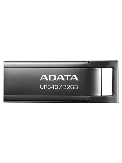 MEMORIA USB DE 32GB UR340 3.2 GEN 1 (RETROCOMPATIBLE 3.0 Y 2.0) DISENO ELEGANTE SIN TAPA. COLOR METALICO NEGRO. AROYUR34032GBK