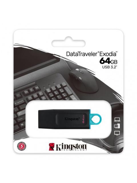 MEMORIA USB KINGSTON DATATRAVELER EXODIA 64GB USB A NEGRO - Image 3