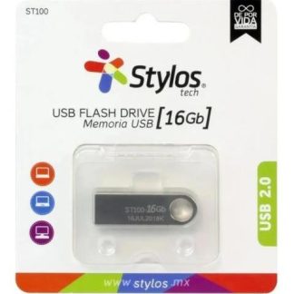MEMORIA USB STYLOS ST100 16GB USB 2.0 PLATA 10 PIEZAS