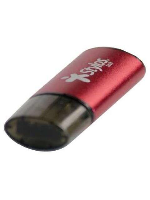 MEMORIA USB STYLOS STMUS72W 16GB USB 2.0 NEGRO-ROJO
