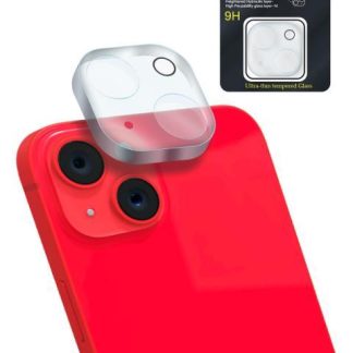 MICA PROTECTORA ADHESIVA PARA LENTE CAMARA DE CELULAR PARA IPHONE 14 A2649 14 PLUS A2632 SLIM COMPANY CRISTAL TEMPLADO 9H RESISTENTE A GOLPES Y RAYONES FACIL INSTALACION Y TRANSPARENCIA TOTAL