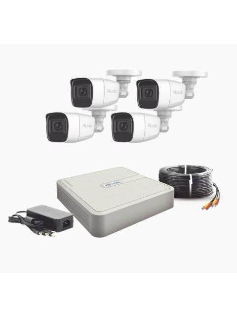 (MICROFONO INTEGRADO) KIT TURBOHD 1080P LITE - DVR 4 CANALES - AUDIO POR COAXITRON - 4 CAMARAS BALA DE POLICARBONATO CON MICROFONO INTEGRADO