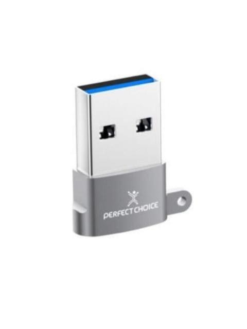 MINI ADAPTADOR DE USB A A USB C PERFECT CHOICE PC101253 GRIS
