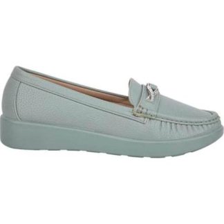 MOCASIN CON PEDRERIA AZUL MENTA SHOSH