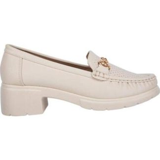 MOCASIN TACON BAJO BEIGE/HUESO SHOSH