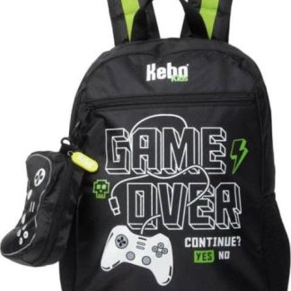 MOCHILA CON ESTUCHE NEGRO KEBO KIDS