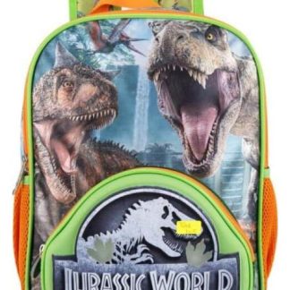 MOCHILA ESCOLAR INFANTIL VERDE JURASSIC WORLD