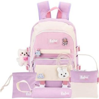 MOCHILA SET 5 PZAS LILA KEBO KIDS