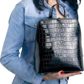 MOCHILA TEXTURA COCODRILO NEGRO HOLLY LAND