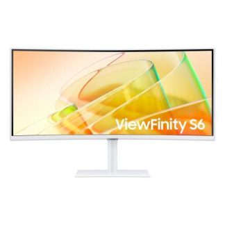 MONITOR CURVO SAMSUNG VIEWFINITY S6 S65TC LED 34 3440X1440 ULTRA WIDE QUAD HD FREESYNC 100HZ HDMI-DISPLAYPORT BOCINAS INTEGRADAS BLANCO