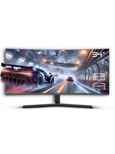 MONITOR GAMER CURVO XZEAL XZMO342B LED 34 3440X1440 ULTRA WIDE QUAD HD FREESYNC 165HZ HDMI-DISPLAYPORT NEGRO