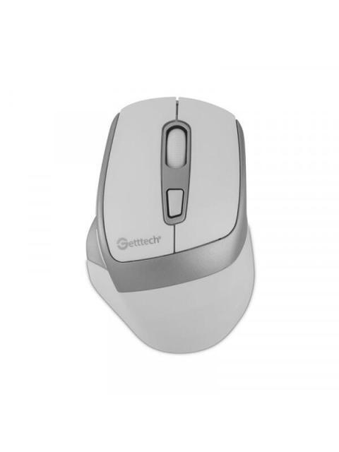MOUSE ERGONOMICO GETTTECH WIRELESS 6D OFFICE INALAMBRICO BLUETOOTH USB 7200DPI PLATA-BLANCO