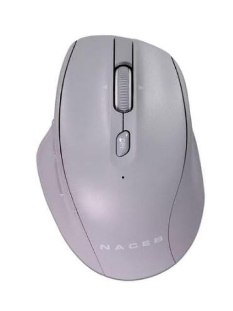 MOUSE ERGONOMICO NACEB NA-0139G INALAMBRICO OPTICO 1.600DPI BLUETOOTH-USB-A GRIS