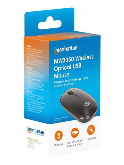 MOUSE MANHATTAN OPTICO 190312 INALAMBRICO USB-A 1200DPI NEGRO - Image 9