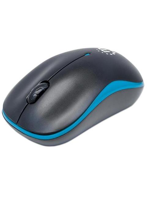 MOUSE MANHATTAN OPTICO SUCCESS INALAMBRICO USB 1000 DPI NEGRO-AZUL