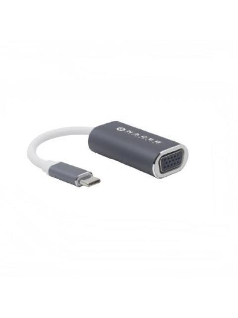 NACEB ADAPTADOR USB C MACHO - VGA HEMBRA GRIS-BLANCO