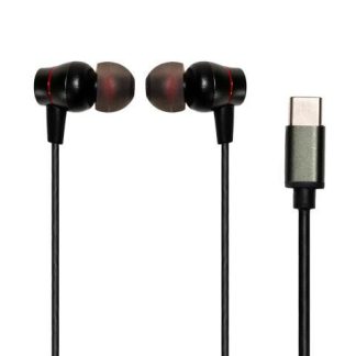 NACEB AUDIFONOS INTRAURICULARES CON MICROFONO NA-0321 ALAMBRICO 1.2 METROS USB-C NEGRO