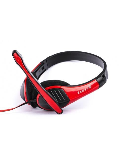 NACEB AUDIFONOS NA-589RO ALAMBRICO 2 METROS 3.5MM ROJO