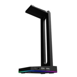 NACEB BASE PARA AUDIFONOS GAMER T11 ELEVEN RGB 2X USB 1X 3.5MM NEGRO