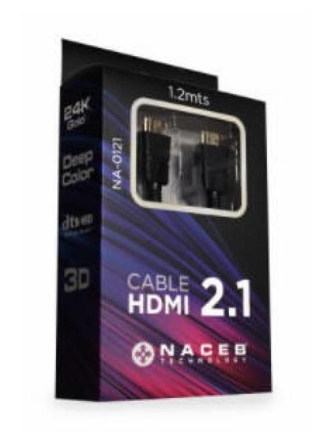 NACEB CABLE HDMI 2.1 MACHO - HDMI 2.1 MACHO 8K 60HZ 1.2 METROS NEGRO