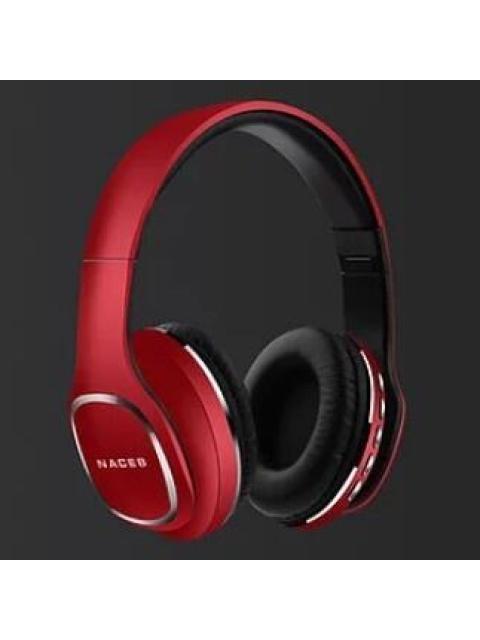 NACEB TECHNOLOGY AUDIFONOS CON MICROFONO CETUS BLUETOOTH INALAMBRICO ROJO   