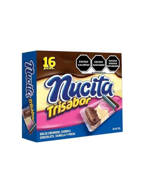 NUCITA DULCE CREMOSO TRISABOR PAQUETE CON 16 PIEZAS DE 15 GR