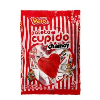 PALETA CUPIDO MACIZA CHAMOY BOLSA CON 40 PIEZAS