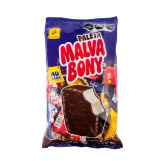 PALETA MALVABONY CON CHOCOLATE DE LA ROSA PAQUETE CON 40 PIEZAS