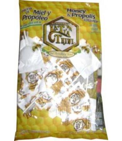 PALETA MIEL Y PROPOLEO 25 PZA LA TIA TRINI