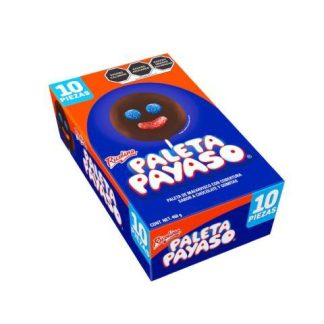 PALETA PAYASO PAQUETE CON 10 PIEZAS DE 45 GR