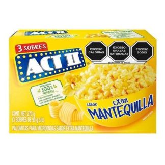 PALOMITAS ACT II EXTRA MANTEQUILLA 3 PACK 90 G