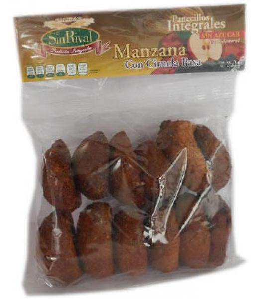 PANECILLOS INTEGRALES SIN AZUCAR DE MANZANA CON CIRUELA PASA SIN RIVAL