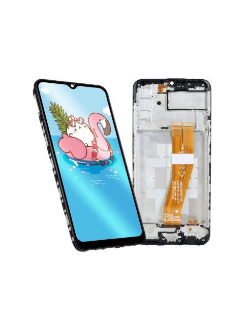 PANTALLA PARA SAMSUNG A03S A037F INCELL COMPLETA CON MARCO REPUESTO PARA CELULAR NEGRO SLIM COMPANY