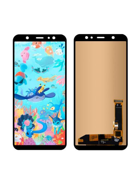 PANTALLA PARA SAMSUNG A6 PLUS A605 A605G AMOLED COMPLETA REPUESTO PARA CELULAR NEGRO SLIM COMPANY