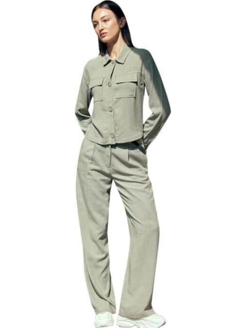 PANTALON CON CINTURON VERDE OLIVO HOLLY LAND