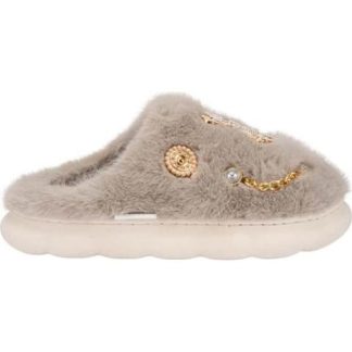 PANTUFLA DE PELUCHE GRIS SHOSH CONFORT