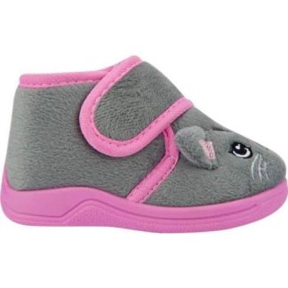 PANTUFLA GATO VELCRO GRIS VIVIS SHOES KIDS