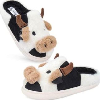PANTUFLA VACA BLANCO/NEGRO LOVE TO LOUNGE