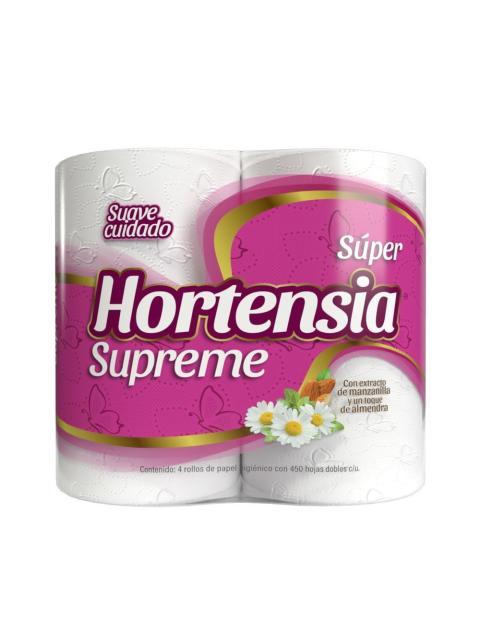 PAPEL HIG. HORTENSIA MEGA ROSA 450 HOJAS 4 PZ