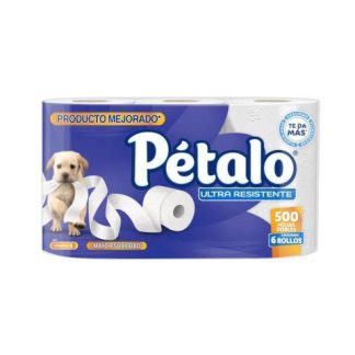 PAPEL HIG. PETALO ULTRA RESIST. 500 HOJAS 6 PZ