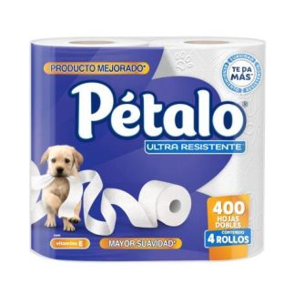 PAPEL HIGIENICO PETALO 400 HOJAS 4 ROLLOS