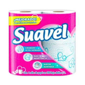 PAPEL HIGIENICO SUAVEL 200 4 PZ