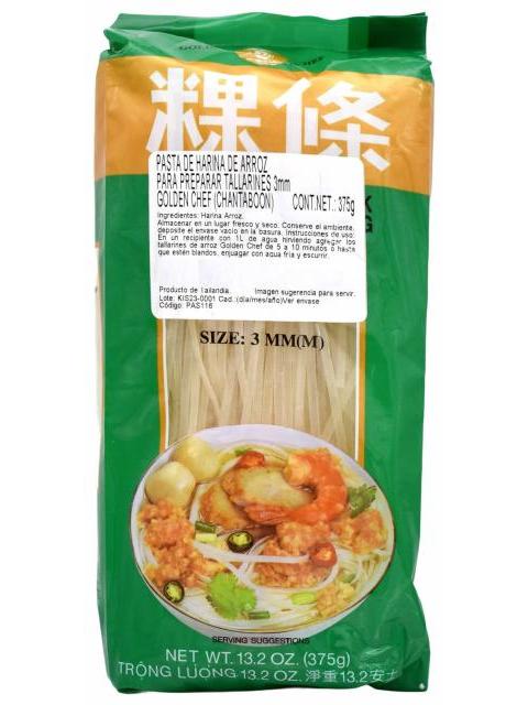 PASTA HARINA DE ARROZ CHANTABOON 3MM 375 G GOLDEN CHEF