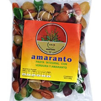 PASTA INTEGRAL CON VERDURA Y AMARANTO CARACOL 200 G ARTE AMARANTO